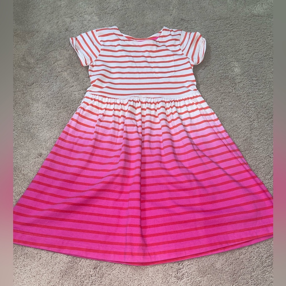 Mini Boden Dress Size 140cm Striped Ombre Casual Spring Easter Travel Cruiser